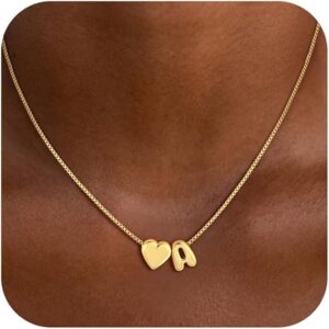 14K Gold Heart A-Z Necklace